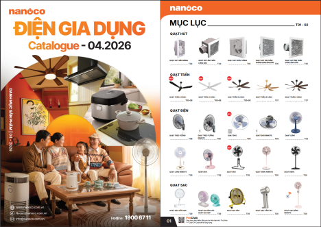 Catalogue điện gia dụng Nanoco 04.2026